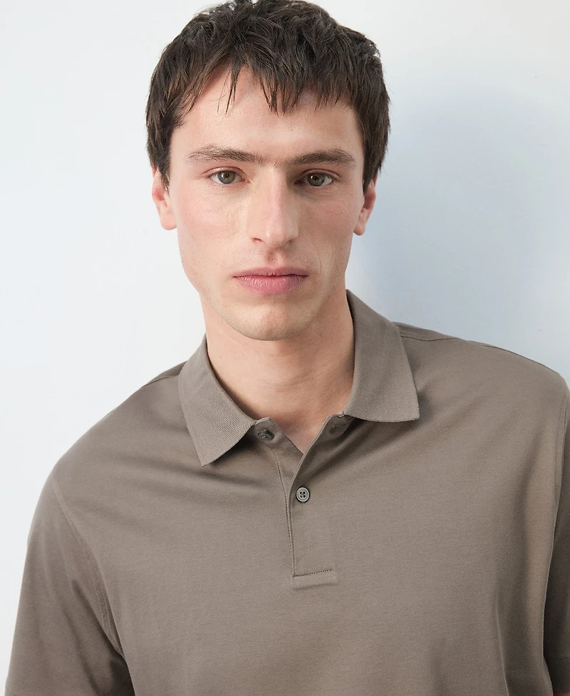 Mango Men's Cotton Fine-Knit Polo Shirt