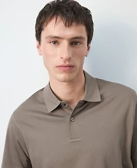 Mango Men's Cotton Fine-Knit Polo Shirt