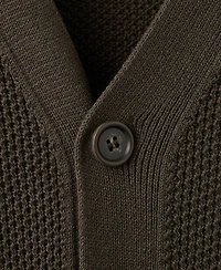 Mango Men's Medium Knit Microstructure Cardigan Sweater