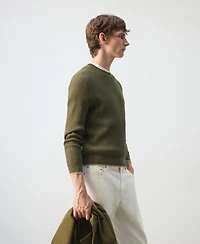 Mango Men's Fine Knit Microstructure Sweater