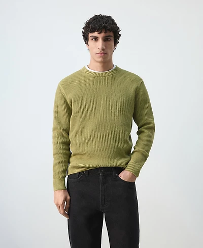 Mango Men's Medium-Knit Microstructure Sweater
