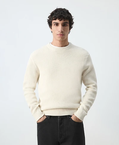 Mango Men's Medium-Knit Microstructure Sweater