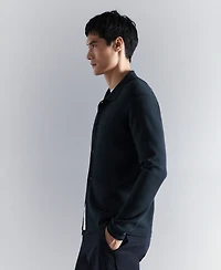 Mango Men's Fine Knit Comfort Stretch Cardigan Sweater