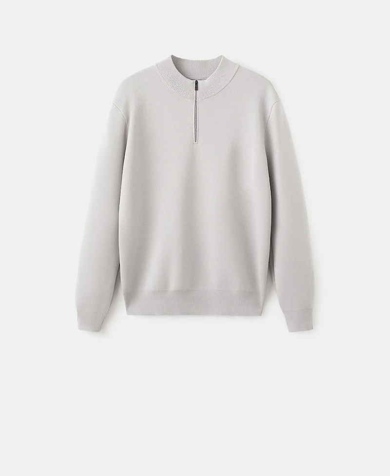 Mango Men's Comfort Stretch Zip-Up Sweater