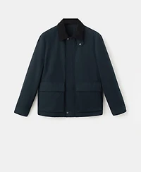 Mango Men's Corduroy Collar Water-Repellent Jacket