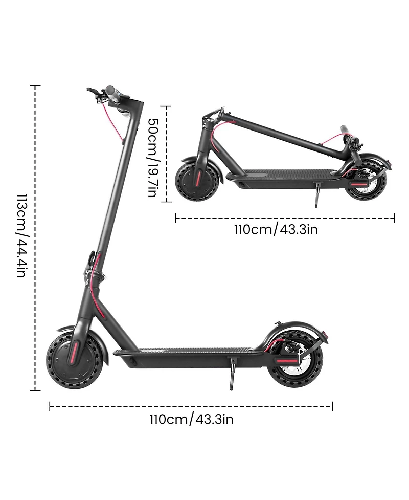 Ltmate 350 W 8.5" Electric Scooter, 20 mph, 19.7" Foldable, Dual-Brake, Smart App