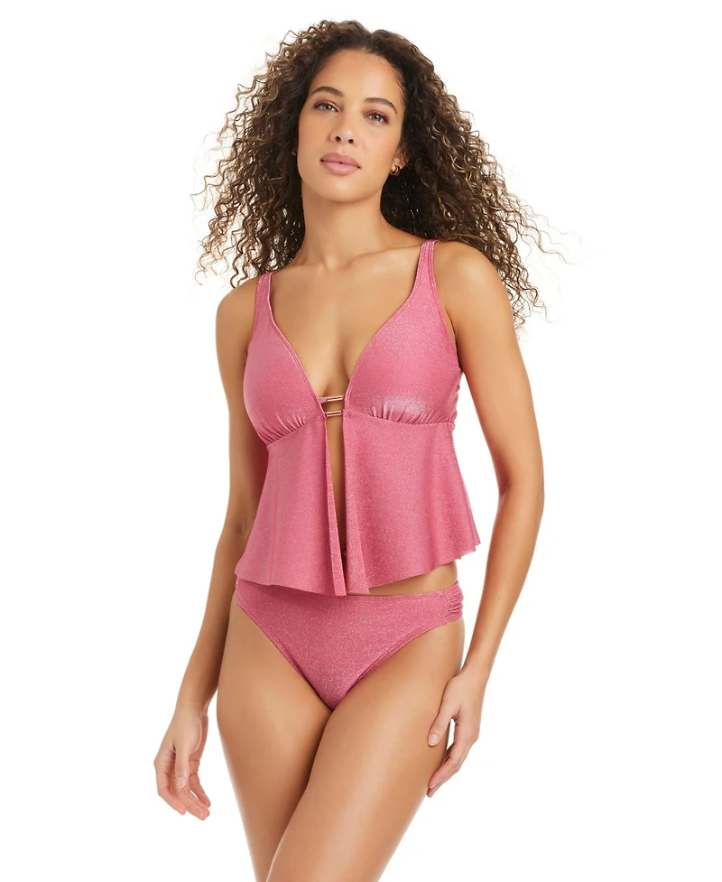 Bar Iii Women's Fly Away Deep V-Neck Tankini Top, Macy's Exclusive
