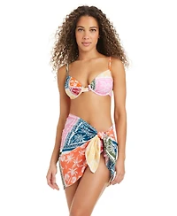 Bar Iii Women's Cabana Club Printed Cover-Up Pareo, Macy's Exclusive