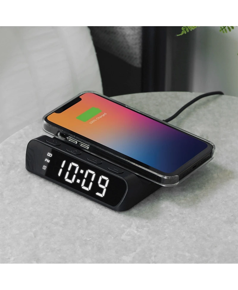 iHome Wireless PowerBoost Wireless Charging Digital Alarm Clock