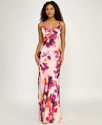 Seni & Cade Women's Printed Halter V-Neck Dress