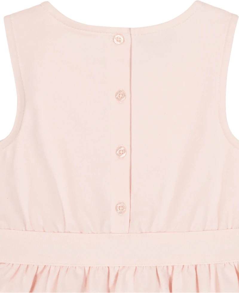 Calvin Klein Baby Girls' Fit-and-Flare Knit Logo Dress with Diaper Cover