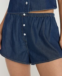 Good American Women's Denim Boxer Shorts