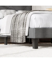 gaomon Noise-Free Upholstered Bed Frame – Full Size Platform with Diamond-Stitched Padded Headboard, Wooden Slats Support, Durable Mdf, Easy As