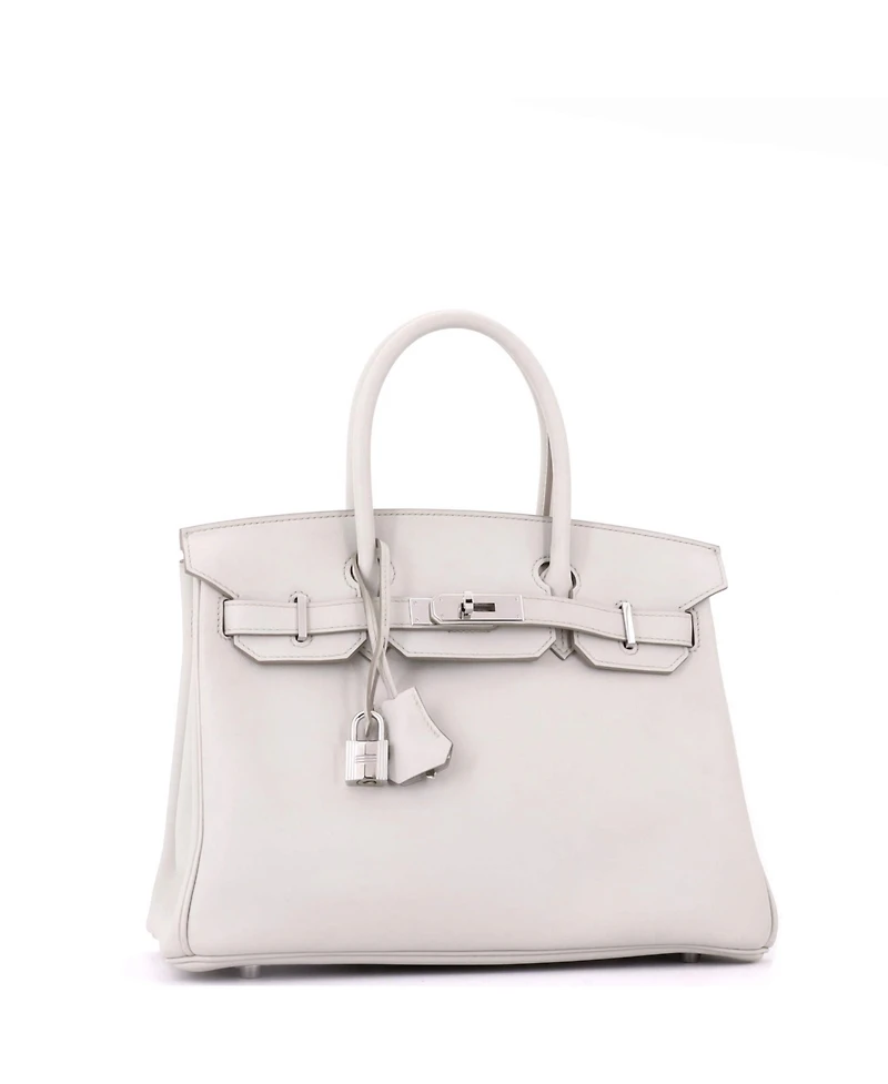 Pre-Owned HERMES Birkin 30 Handbag Light Swift with Palladium Hardware