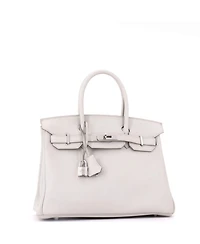 Pre-Owned HERMES Birkin 30 Handbag Light Swift with Palladium Hardware