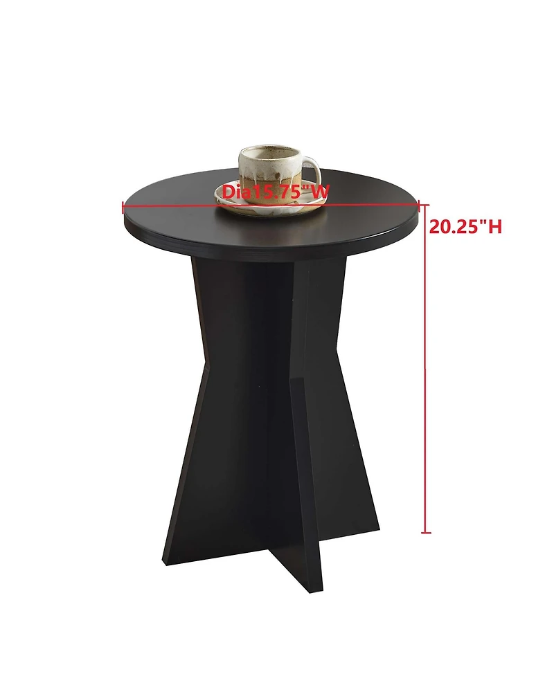Kings Brand Furniture Round Side Table, Modern Pedestal Base Accent Table for Living Room, Bedroom, Bedside, Office