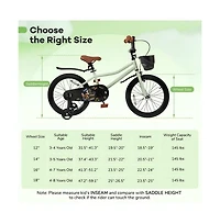 18 Inch Kids Bike Adjustable with Training Wheels for 4-8 Years Old