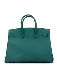 Pre-Owned HERMES Birkin 35 Handbag Green Epsom with Gold Hardware