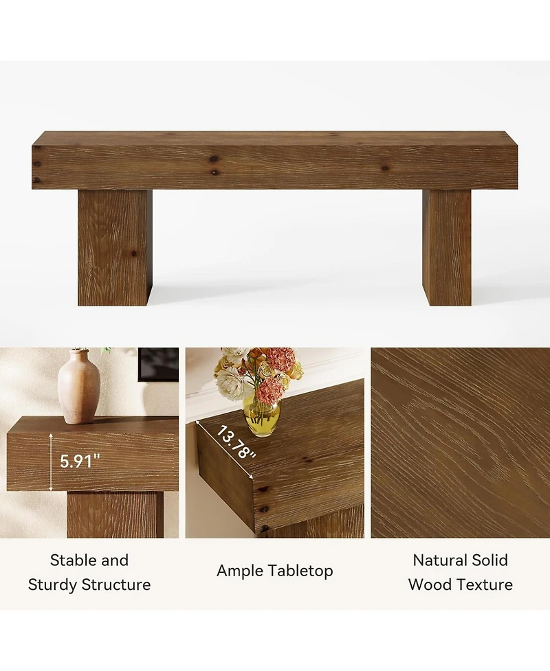 Tribesigns Solid Wood Tv Stand, for 55/60/65/75-Inch Television