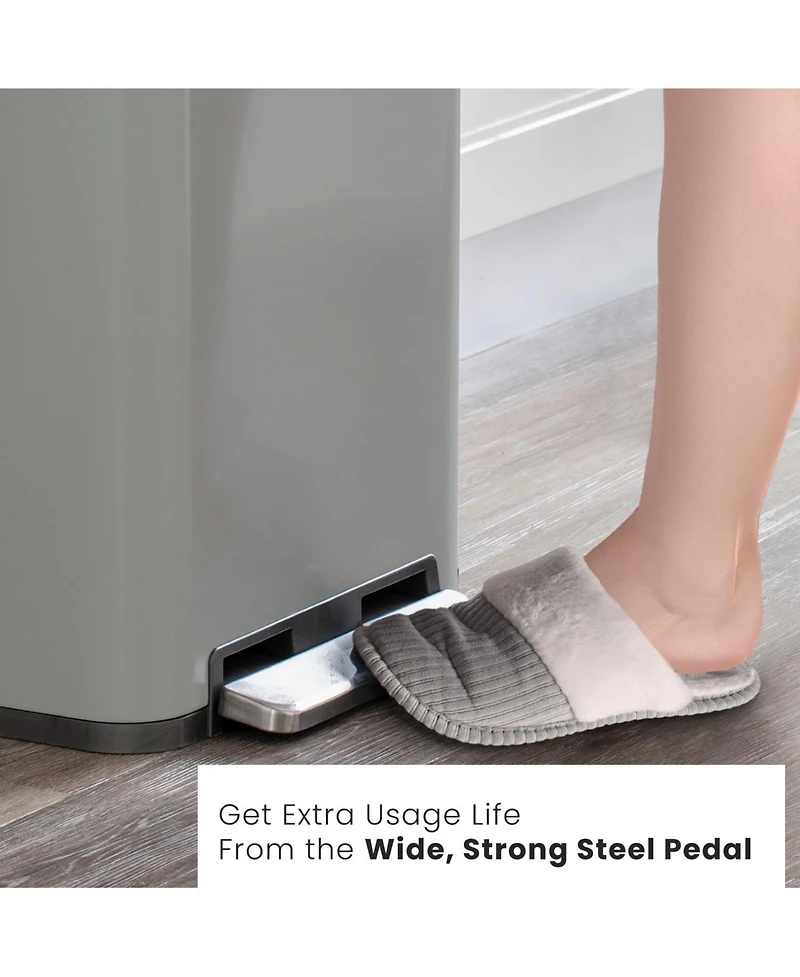 Home Zone Living 19 Gallon Large Kitchen Trash Can with Soft Close Lid, Liner-Free Stainless Steel Body