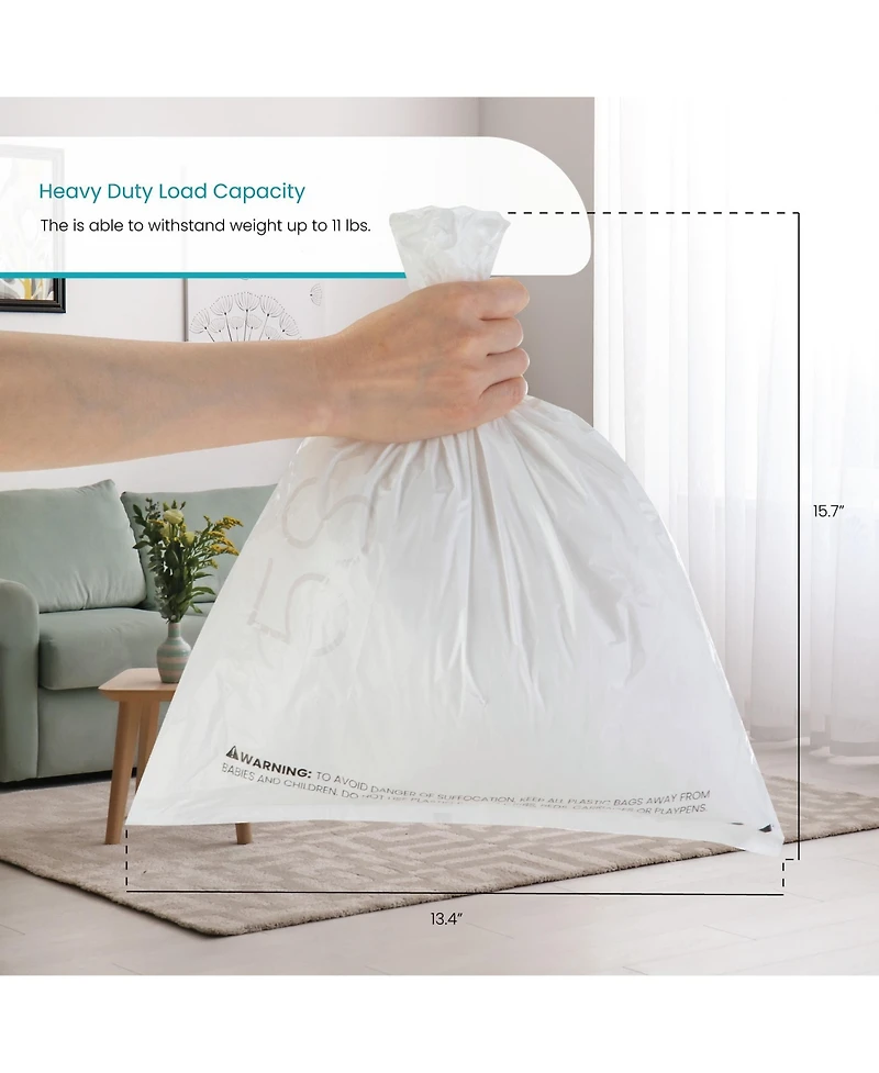 Home Zone Living Code 5S Small Trash Bags Custom Fit for 1.3 Gallon Wastebaskets, 120-Count