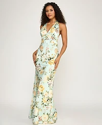 Seni & Cade Women's Floral Halter-Neck Maxi Dress