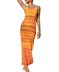 Cupshe Women's Flicker Chevron Cover-Up Maxi Beach Dress
