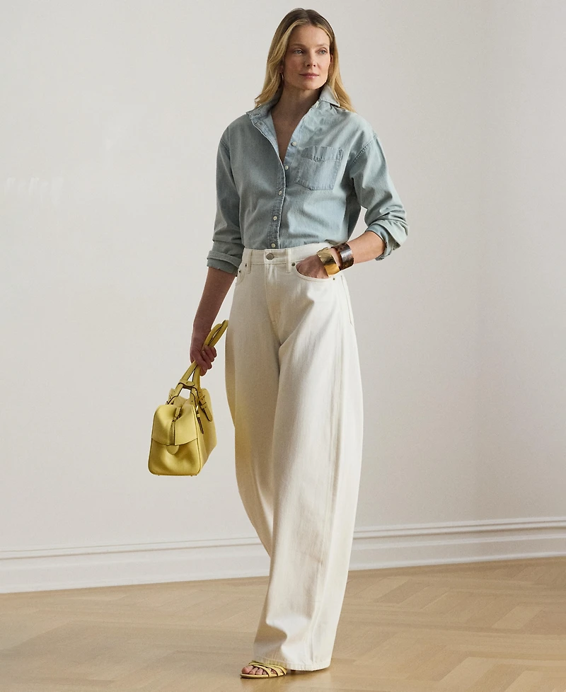 Lauren Ralph Women's Relaxed-Fit Long-Sleeve Shirt