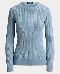 Lauren Ralph Women's Mini-Cable Crewneck Sweater