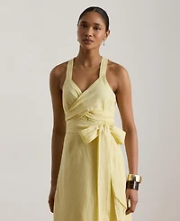 Lauren Ralph Women's Striped Tie-Front Midi Dress