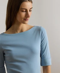 Lauren Ralph Stretch Cotton Boatneck T-Shirt