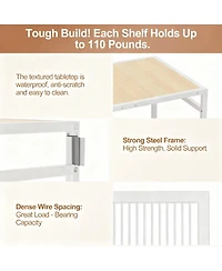Yigii Adjustable Shelf Kitchen Cart with Metal Frame and Wheels for Versatile Storage