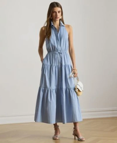 Lauren Ralph Lauren Womens Striped Spread Collar Shirt Dress