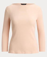 Lauren Ralph Women's Slim Fit Boat Neck Top
