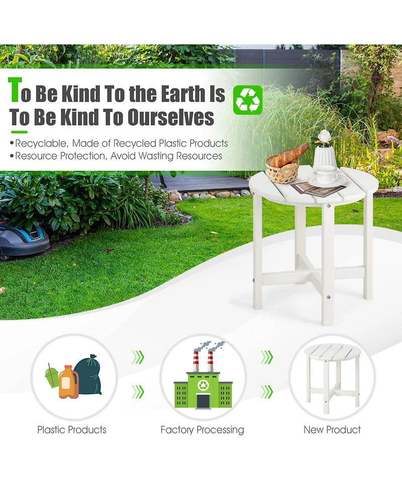 sumyeg Set of 2 18-Inch Round Weather-Resistant Adirondack Side Tables