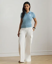 Lauren Ralph Women's Cable-Knit Polo Shirt