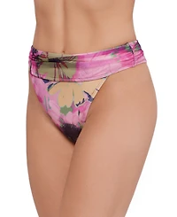 Steve Madden Women's High-Waist Ruched Band Swim Bottoms