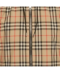 Pre-Owned Burberry Men's Check Synthetic Reversible Hooded Jacket