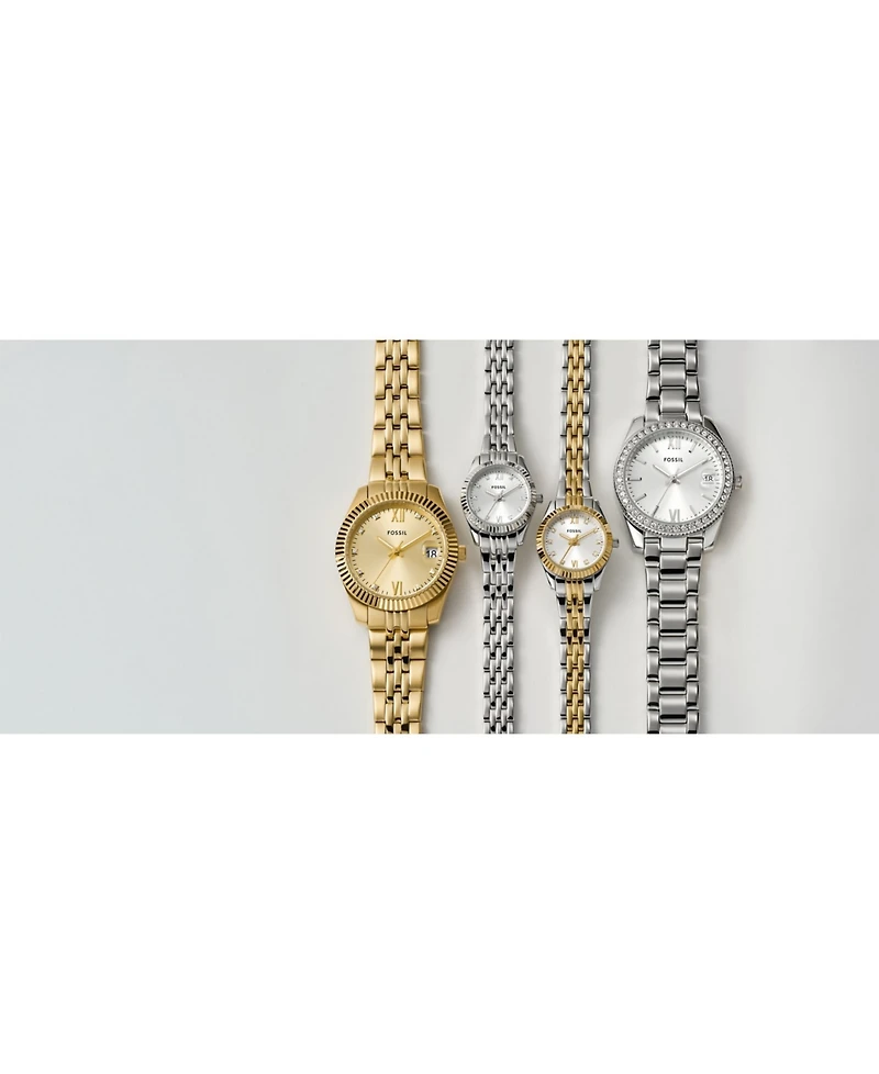 Fossil Women's Scarlette Mini Three-Hand Two-Tone Stainless Steel Watch, 20mm