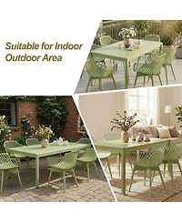 Aoodor Modern Dining Chairs Set of 4, Weather-Resistant Plastic Cafe Chairs with Ergonomic Back and Non-Slip Pad, Suitable for Patio, Restaurant