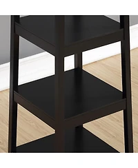 Rainsken Trapezoid Coat Rack with 3-Tier Storage Shelves, Freestanding Hall Tree with Hooks, Industrial Style for Entryway, Living Room