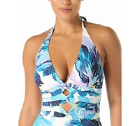 Carmen Marc Valvo Women's Halter Neck One-Piece Swimsuit