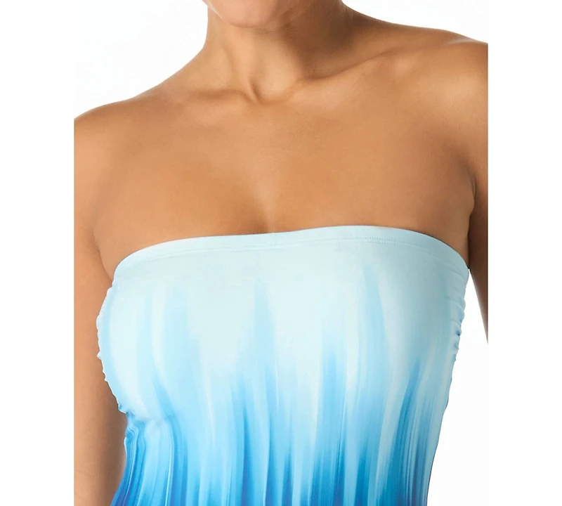 Carmen Marc Valvo Women's Printed Bandeau One-Piece Swimsuit