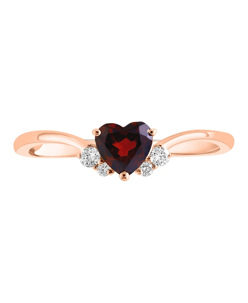 Lali Jewels Garnet (1/2 ct. t.w.) & Diamond (1/20 ct. t.w.) Ring in 14k Rose Gold