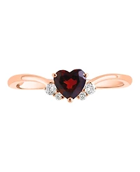 Lali Jewels Garnet (1/2 ct. t.w.) & Diamond (1/20 ct. t.w.) Ring in 14k Rose Gold