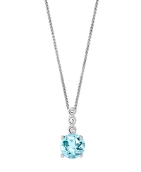Aquamarine (3/4 ct. t.w.) & Diamond Accent 18" Pendant Necklace 14k White Gold (Also Morganite)