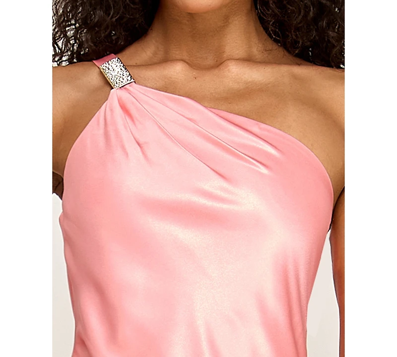 Seni & Cade Women's One-Shoulder Open Drape Back Dress