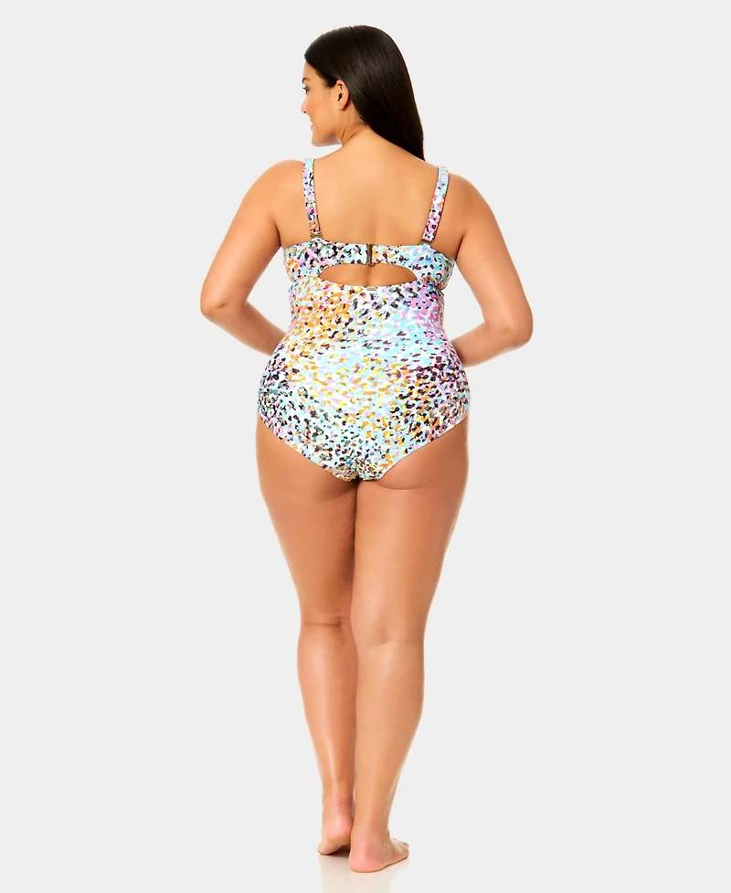 Anne Cole Plus Drape Front Underwire One-Piece Swimsuit