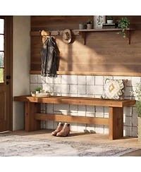Tribesigns 63" Long Solid Wood Entryway Bench