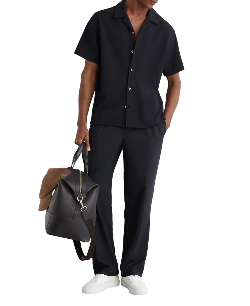 Reiss Men's Textured Cuban-Collar Shirt